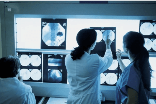 Radiologists reviewing scan images at Tower Radiology